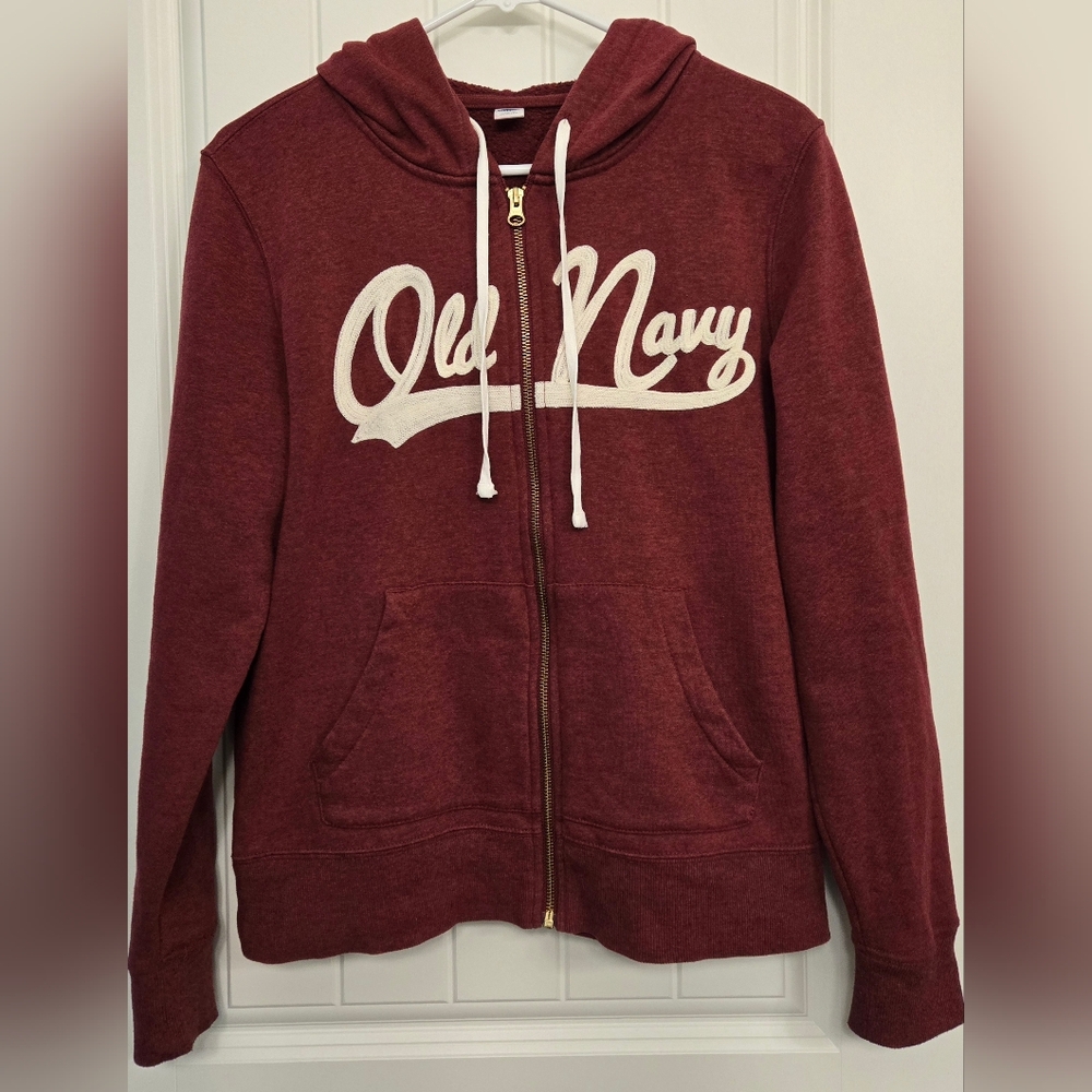 Vintage Old Navy Burgundy Zip-Up Hoodie